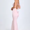 Aldona Slinky Jersey Floral-Appliqué Gown in Blush Aldona Slinky Jersey Floral-Appliqué Gown in Blush