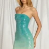 Alessi Bandeau Mini Dress in Blue Ombre Alessi Bandeau Mini Dress in Blue Ombre
