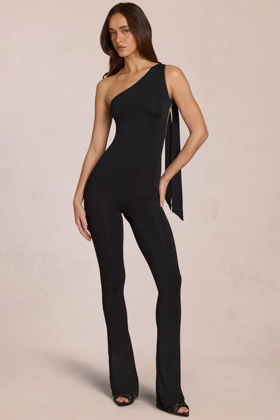 Alira Modal One-Shoulder Jumpsuit in Black Alira Modal One-Shoulder Jumpsuit in Black