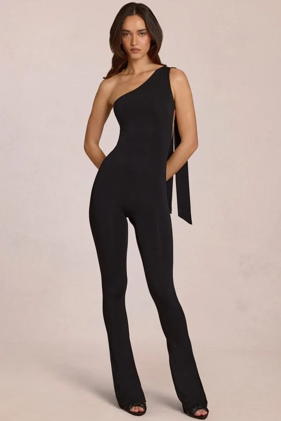 Alira Modal One-Shoulder Jumpsuit in Black Alira Modal One-Shoulder Jumpsuit in Black