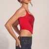 Allure Sweetheart-Neck Lace-Up Corset Top in Rose Red Allure Sweetheart-Neck Lace-Up Corset Top in Rose Red