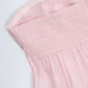 Alma Tie-Front Strapless Cotton-Poplin Crop Top in Pink White Stripe Alma Tie-Front Strapless Cotton-Poplin Crop Top in Pink White Stripe