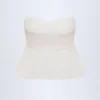 Alma Tie-Front Strapless Cotton-Poplin Crop Top in White Alma Tie-Front Strapless Cotton-Poplin Crop Top in White
