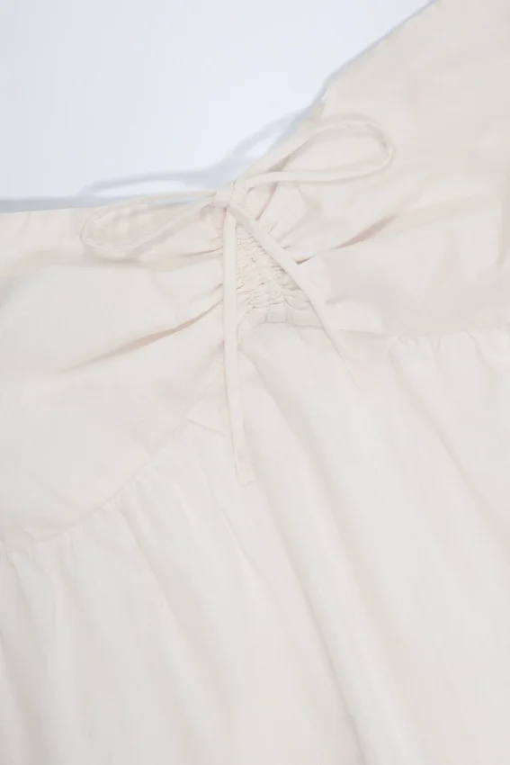 Alma Tie-Front Strapless Cotton-Poplin Crop Top in White Alma Tie-Front Strapless Cotton-Poplin Crop Top in White