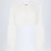 Almerinda Faux Fur Cropped Bolero in White Almerinda Faux Fur Cropped Bolero in White