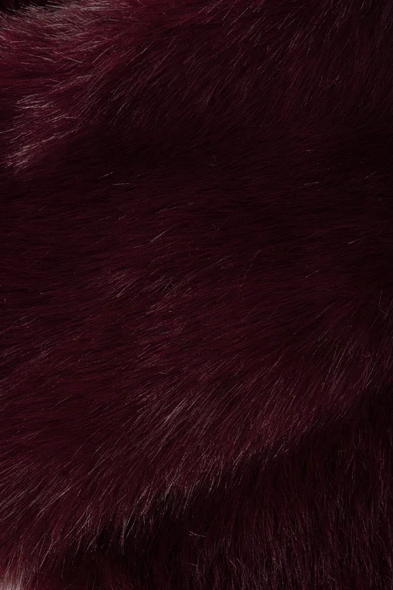 Almerinda Faux Fur Cropped Bolero in Wine Almerinda Faux Fur Cropped Bolero in Wine