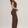 Alouette Modal One-Shoulder Jumpsuit in Chocolate Brown Alouette Modal One-Shoulder Jumpsuit in Chocolate Brown