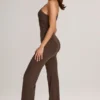 Alouette Modal One-Shoulder Jumpsuit in Chocolate Brown Alouette Modal One-Shoulder Jumpsuit in Chocolate Brown