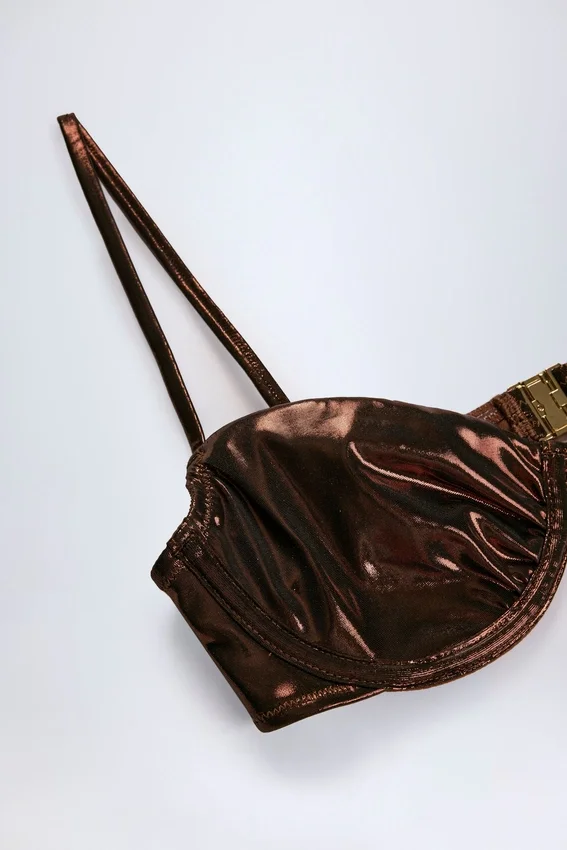 Aluna Underwired Bikini Top in Bronze Aluna Underwired Bikini Top in Bronze