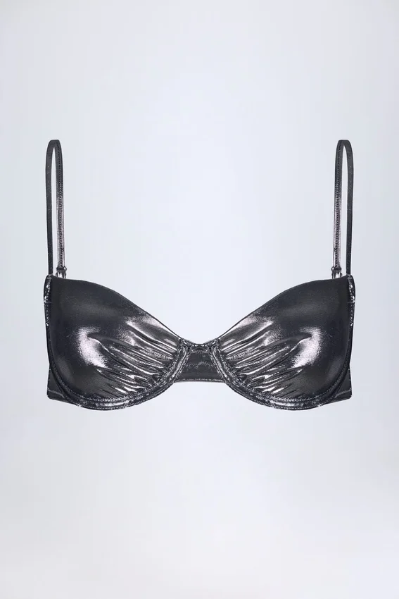 Aluna Underwired Bikini Top in Silver Aluna Underwired Bikini Top in Silver