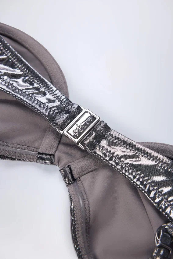 Aluna Underwired Bikini Top in Silver Aluna Underwired Bikini Top in Silver