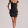Alva Sweetheart Neckline Mini Dress in Black Alva Sweetheart Neckline Mini Dress in Black