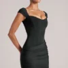 Alva Sweetheart Neckline Mini Dress in Black Alva Sweetheart Neckline Mini Dress in Black