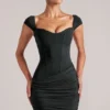 Alva Sweetheart Neckline Mini Dress in Black Alva Sweetheart Neckline Mini Dress in Black