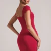 Alva Sweetheart Neckline Mini Dress in Cherry Red Alva Sweetheart Neckline Mini Dress in Cherry Red