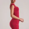 Alva Sweetheart Neckline Mini Dress in Cherry Red Alva Sweetheart Neckline Mini Dress in Cherry Red