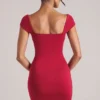 Alva Sweetheart Neckline Mini Dress in Cherry Red Alva Sweetheart Neckline Mini Dress in Cherry Red