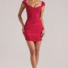 Alva Sweetheart Neckline Mini Dress in Cherry Red Alva Sweetheart Neckline Mini Dress in Cherry Red