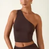 Andi Modal One-Shoulder Top in Chocolate Brown Andi Modal One-Shoulder Top in Chocolate Brown