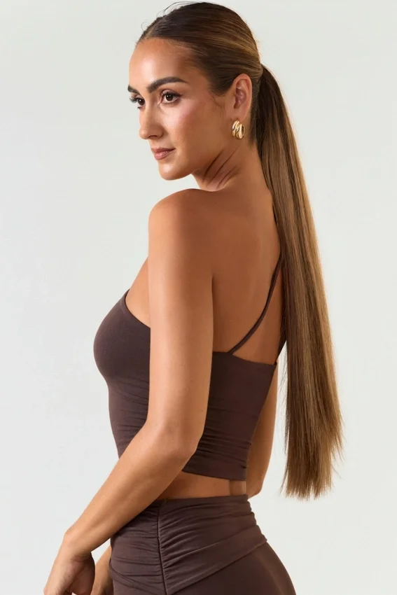 Andi Modal One-Shoulder Top in Chocolate Brown Andi Modal One-Shoulder Top in Chocolate Brown