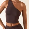 Andi Modal One-Shoulder Top in Chocolate Brown Andi Modal One-Shoulder Top in Chocolate Brown