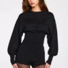 Anele Knit Long-Sleeve Cardigan in Black Anele Knit Long-Sleeve Cardigan in Black