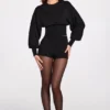 Anele Knit Long-Sleeve Cardigan in Black Anele Knit Long-Sleeve Cardigan in Black