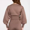Antonia Knit Mid-Rise Mini Shorts in Mocha Antonia Knit Mid-Rise Mini Shorts in Mocha