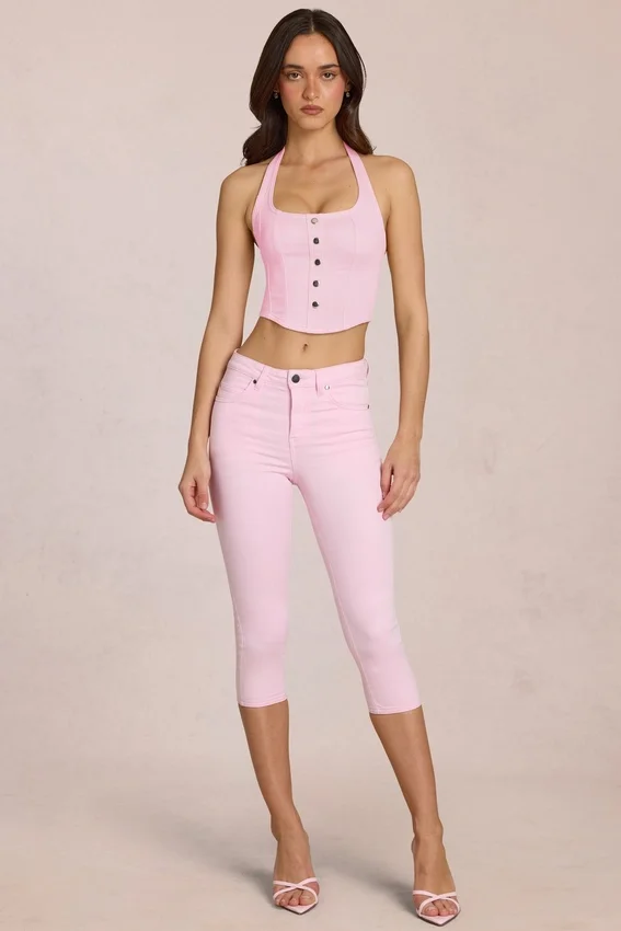 Anessa Mid-Rise Capri Jeans in Blossom Pink Anessa Mid-Rise Capri Jeans in Blossom Pink