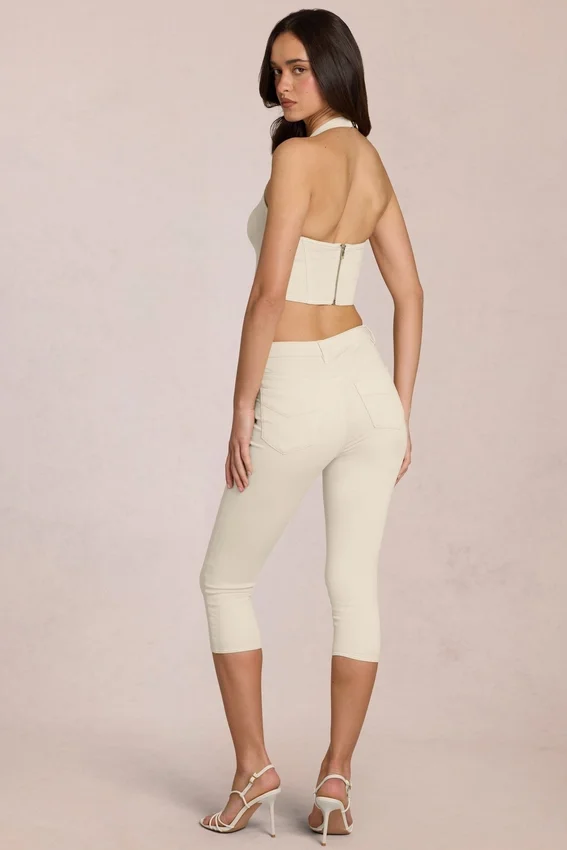 Anessa Mid-Rise Capri Jeans in Ivory Anessa Mid-Rise Capri Jeans in Ivory