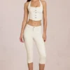 Anessa Mid-Rise Capri Jeans in Ivory Anessa Mid-Rise Capri Jeans in Ivory