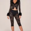 Annalisa Laced Capri Trousers in Black Annalisa Laced Capri Trousers in Black