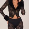 Annalisa Laced Capri Trousers in Black Annalisa Laced Capri Trousers in Black