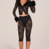 Annalisa Laced Capri Trousers in Black Annalisa Laced Capri Trousers in Black