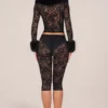 Annalisa Laced Capri Trousers in Black Annalisa Laced Capri Trousers in Black