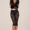 Annalisa Laced Capri Trousers in Black Annalisa Laced Capri Trousers in Black