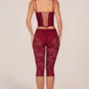 Annalisa Laced Capri Trousers in Cherry Red Annalisa Laced Capri Trousers in Cherry Red