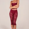 Annalisa Laced Capri Trousers in Cherry Red Annalisa Laced Capri Trousers in Cherry Red