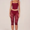 Annalisa Laced Capri Trousers in Cherry Red Annalisa Laced Capri Trousers in Cherry Red