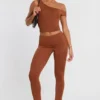 Anona Mid Rise Modal Cashmere Blend Trousers in Chestnut Brown Anona Mid Rise Modal Cashmere Blend Trousers in Chestnut Brown