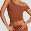 Anona Mid Rise Modal Cashmere Blend Trousers in Chestnut Brown Anona Mid Rise Modal Cashmere Blend Trousers in Chestnut Brown
