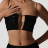 Ariana Embellished Cut-Out Crop Top in Black Ariana Embellished Cut-Out Crop Top in Black