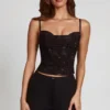 Armelia Embellished Peekaboo Cowl-Neck Top in Black Armelia Embellished Peekaboo Cowl-Neck Top in Black