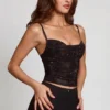 Armelia Embellished Peekaboo Cowl-Neck Top in Black Armelia Embellished Peekaboo Cowl-Neck Top in Black