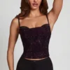 Armelia Embellished Peekaboo Cowl-Neck Top in Purple Snake Armelia Embellished Peekaboo Cowl-Neck Top in Purple Snake