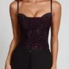 Armelia Embellished Peekaboo Cowl-Neck Top in Purple Snake Armelia Embellished Peekaboo Cowl-Neck Top in Purple Snake