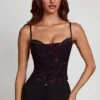 Armelia Embellished Peekaboo Cowl-Neck Top in Purple Snake Armelia Embellished Peekaboo Cowl-Neck Top in Purple Snake