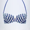Ascona Underwired Halterneck Balconette Bikini Top in Marine Blue Stripe Ascona Underwired Halterneck Balconette Bikini Top in Marine Blue Stripe