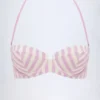 Ascona Underwired Halterneck Balconette Bikini Top in Mauve Stripe Ascona Underwired Halterneck Balconette Bikini Top in Mauve Stripe