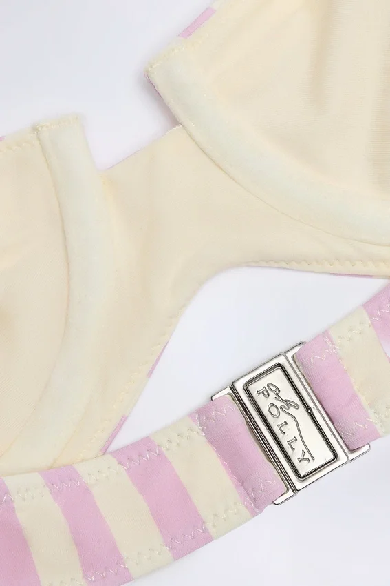 Ascona Underwired Halterneck Balconette Bikini Top in Mauve Stripe Ascona Underwired Halterneck Balconette Bikini Top in Mauve Stripe